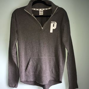 Victoria’s Secret PINK half zip! GREY size SMALL